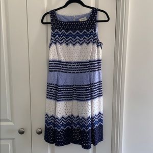 Blue and white dress - Beige by ECI